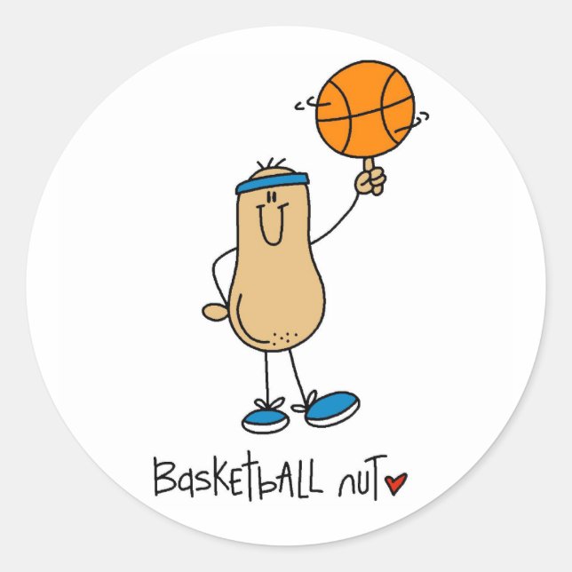 Basketball Nut T - Shirt und Geschenke Runder Aufkleber (Vorderseite)