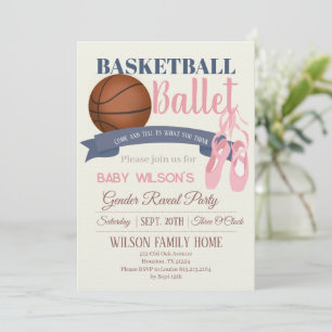 Basketball oder Ballett Geschlechtsenthüllungsfeie Einladung