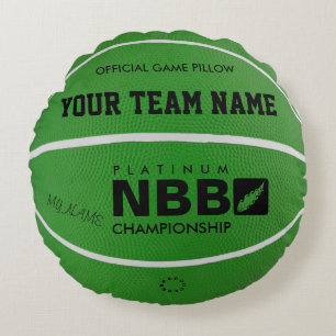 BASKETBALL OFFIZIELLES SPIEL PILLOW Green D wl Rundes Kissen