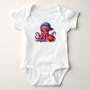 Basketball-Oktopus Baby Strampler