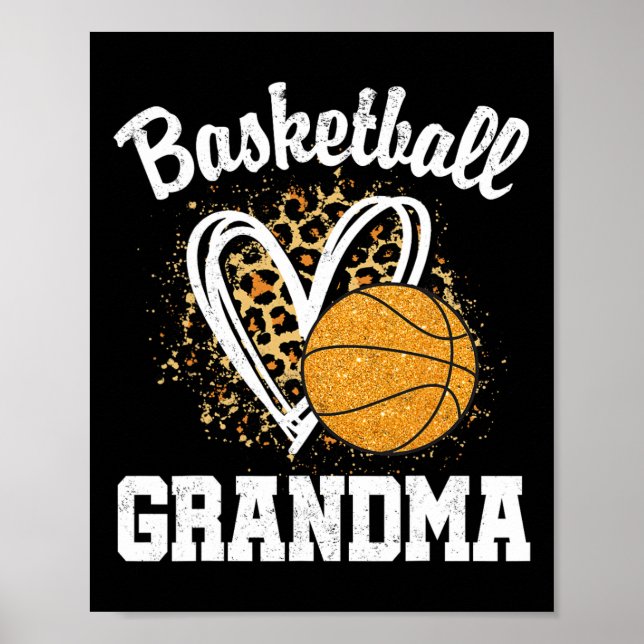 Basketball Oma Leopard Herz Poster (Vorne)