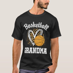 Basketball Oma Leopard Herz T-Shirt