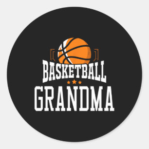 Basketball Oma Team Sportfan Runder Aufkleber