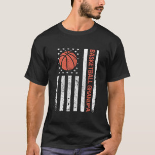 Basketball Opa USA Amerikanische Flagge T-Shirt