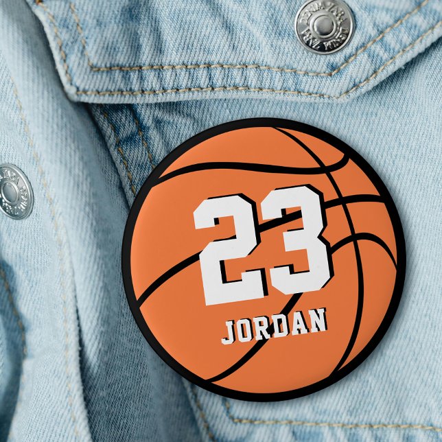 Basketball Orange Ball Benutzerdefinierter Name &  Button (Von Creator hochgeladen)