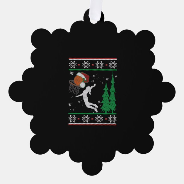 Basketball Ornament Karte (Vorderseite)