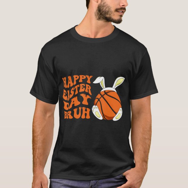 Basketball Osterhasen Bunny Happy Ostertag Br T-Shirt (Vorderseite)