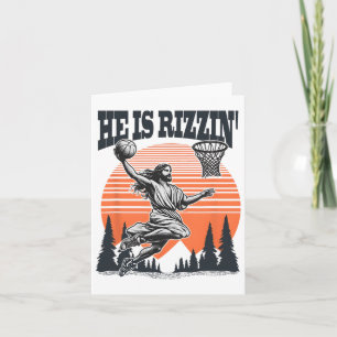 Basketball Ostern Er ist Rizzin lustig Karte