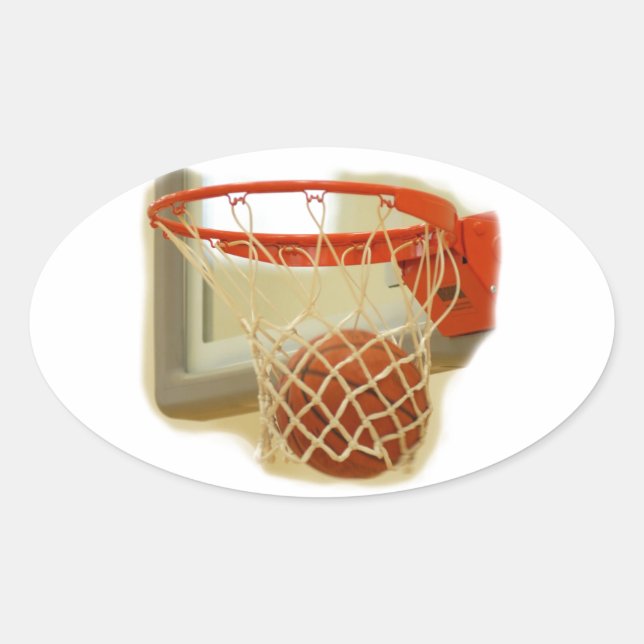 Basketball Ovaler Aufkleber (Vorderseite)