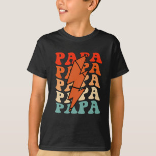 Basketball Papa Vater Retro Groovy Blitzlichtblend T-Shirt