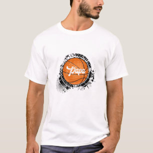Basketball Papa Vintag Basketballfamilie Matching T-Shirt