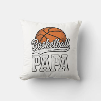 Basketball Papa Vintage Engraving Shirt Design_1 Kissen