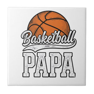 Basketball Papa Vintage Gravur Shirt Design_1 Fliese