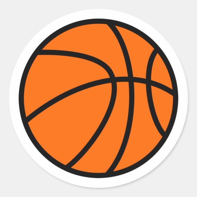 Basketball-Party-Aufkleber, Geburtstagsticker Runder Aufkleber (Vorderseite)