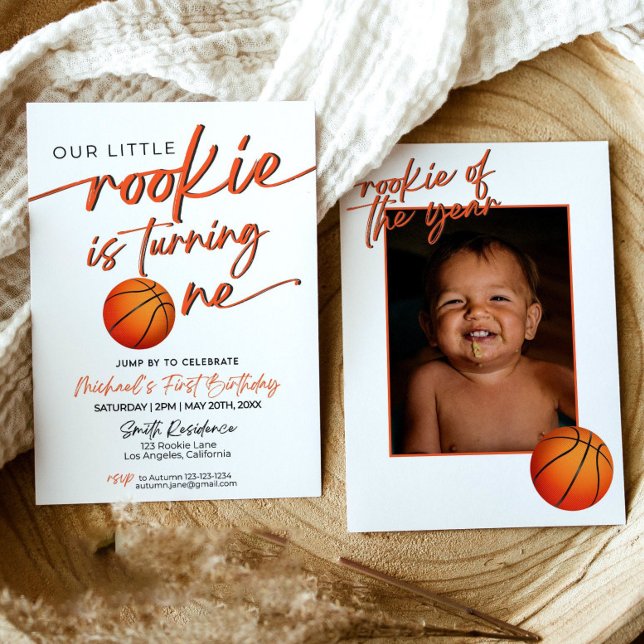 Basketball Party Einladung Basketball Rookie Jahr (Von Creator hochgeladen)