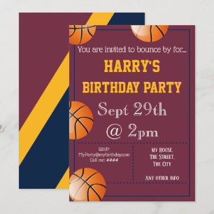 Basketball-Party Einladung bearbeitet