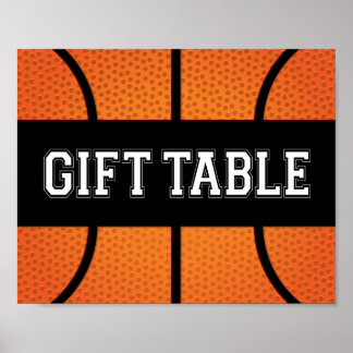 Basketball Party GIFT TABELLE Beschriftung Poster