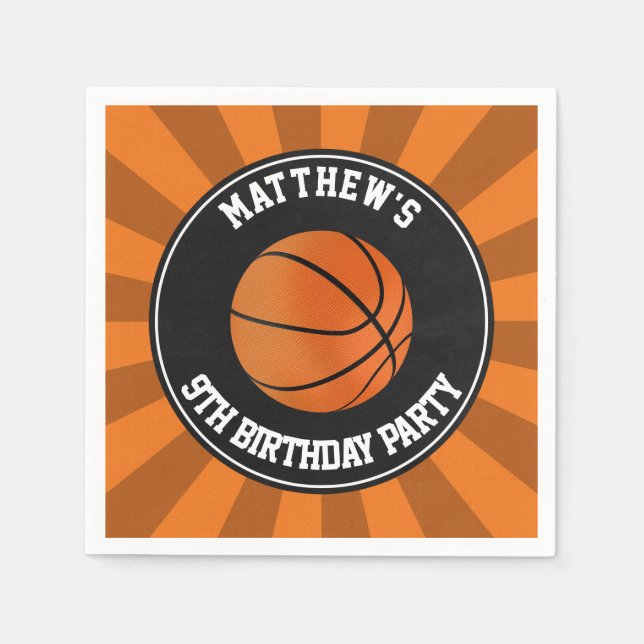 Basketball Party Paper Cocktail Napkins Serviette (Vorderseite)