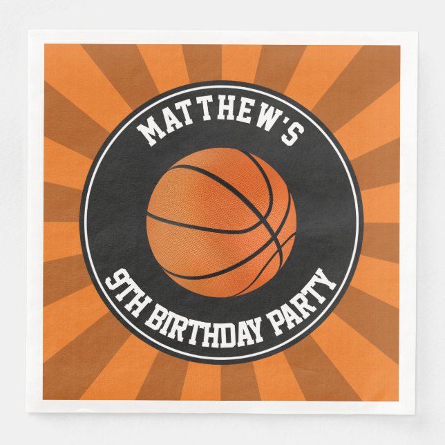 Basketball Party Paper Dinner Napkins Serviette (Vorderseite)