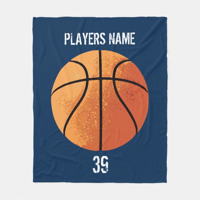 Basketball (personalisierbar) fleecedecke (Vorderseite)