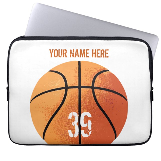 Basketball (personalisierbar) laptopschutzhülle (Vorderseite)