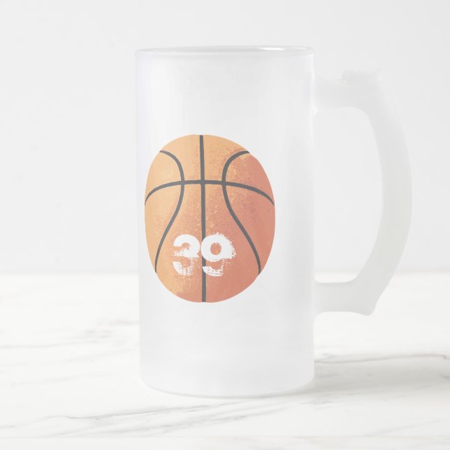 Basketball (personalisierbar) mattglas bierglas (Rechts)