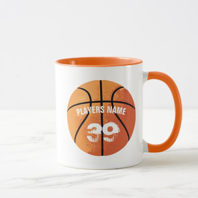 Basketball (personalisierbar) Zwei-Tonen-Kaffee-Ta Tasse (Rechts)