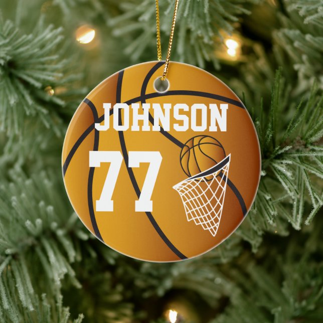 Basketball Personalisiert Keramikornament (Baum)