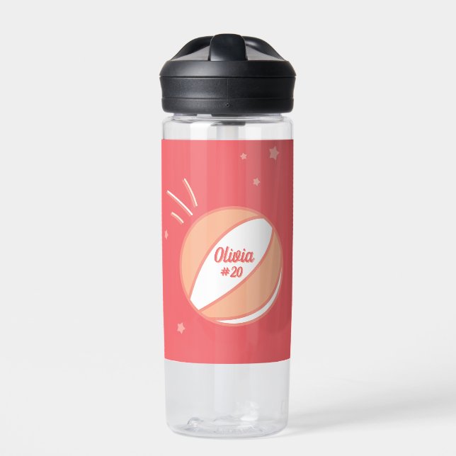 Basketball Personalisiert Name Nummer Personalisie Trinkflasche (Vorderseite)