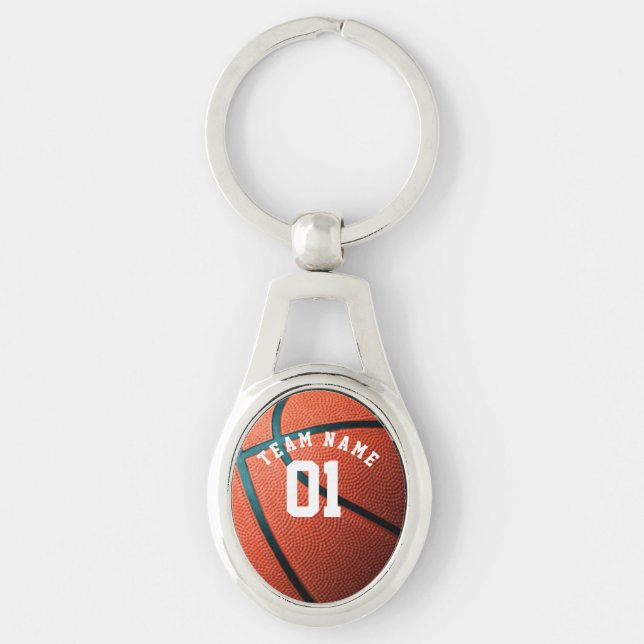 BASKETBALL PERSONALISIERT Name SCHLÜSSELANHÄNGER (Vorderseite)