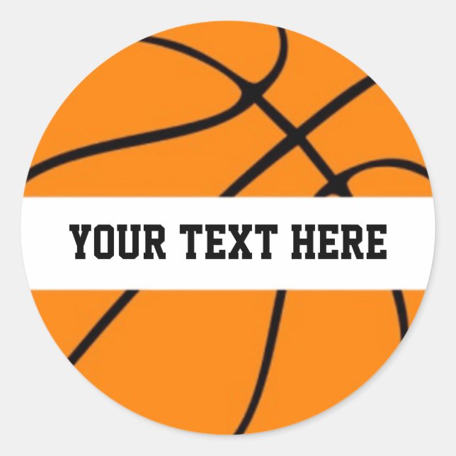 Basketball Personalisiert Runder Aufkleber (Vorderseite)