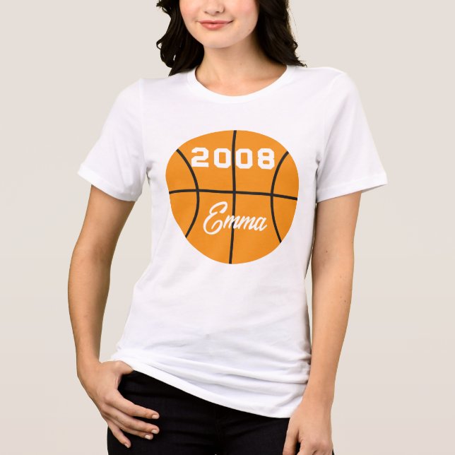Basketball personalisiert Tri-Blend shirt (Vorderseite)
