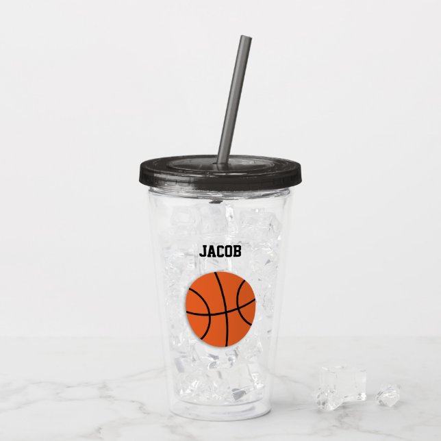 Basketball Personalisierte Kinder Acryltrinkbecher (Rückseite Ice)