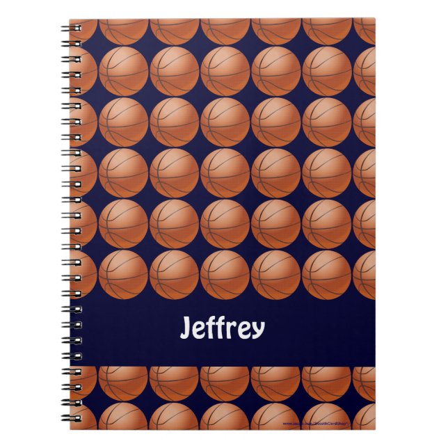Basketball Personalisierter Name Spirale Notizblock (Vorderseite)