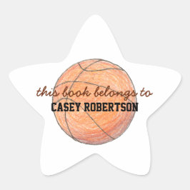 Basketball personalized bookplates for kids - star Stern-Aufkleber