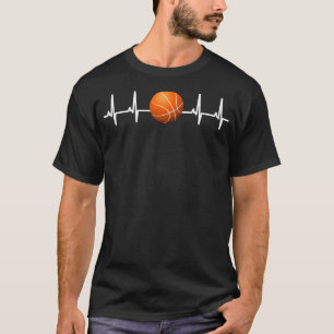 Basketball Picture Ecg Curve Herzfrequenz T-Shirt