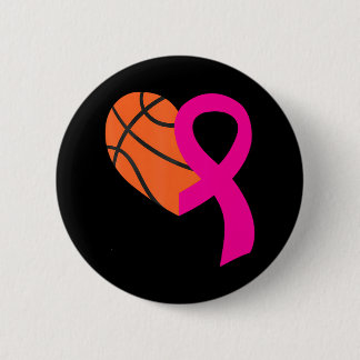 Basketball Pink Ribbon Cooler Brustkrebs Button