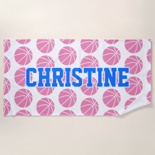 Basketball Pink Sommerurlaub Sporty Vibes Strandtuch