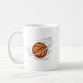 Basketball Planet Saturn Weltraum-Illustration  Kaffeetasse