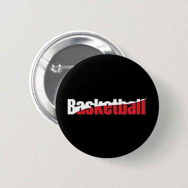 Basketball Player Abstrakt Swish - Word Art Button (Vorne & Hinten)