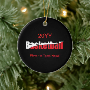 Basketball Player Abstrakt Swish - Word Art Keramik Ornament