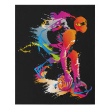 Basketball Player Abstrakte Leinwand Artwork