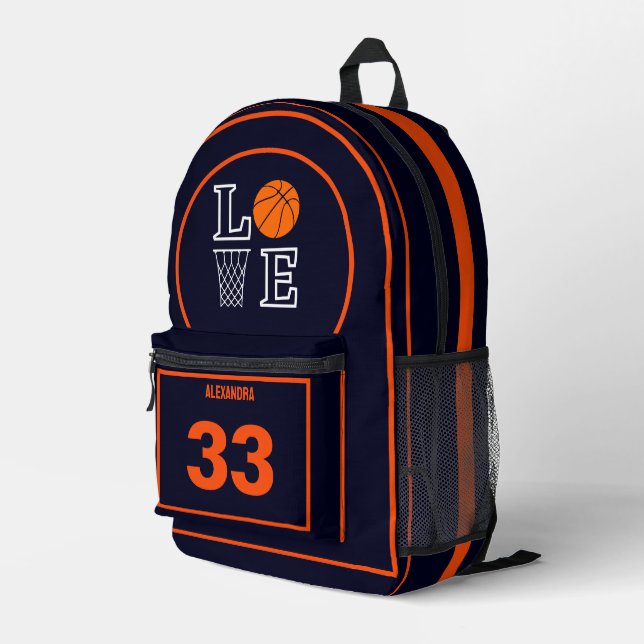 Basketball Player, Basketbal Birthday Gift Bedruckter Rucksack (Rückseitige Ecke Rechts)