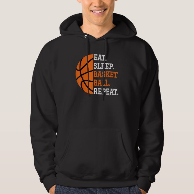 Basketball Player Boy Eat Sleep Basketball Repeat  Hoodie (Vorderseite)