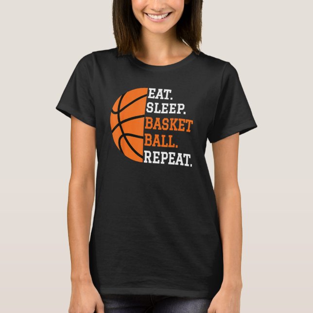 Basketball Player Boy Eat Sleep Basketball Repeat  T-Shirt (Vorderseite)