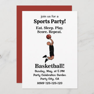 Basketball Player Boys Sportsegment Party Einladung