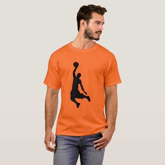 Basketball Player Dunk Basketball Hoop Sports T-Shirt (Vorne ganz)