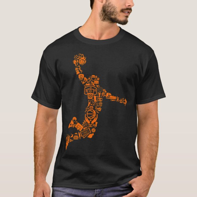 Basketball Player Dunk Basketball Icons 90er Baske T-Shirt (Vorderseite)