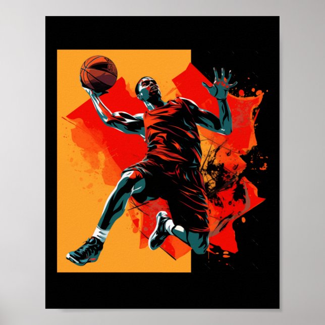 Basketball Player Dunking Basket Poster (Vorne)