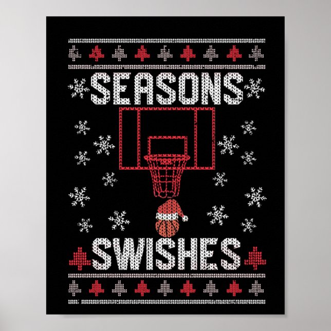 Basketball Player Fan Ugly Christmas PJ Poster (Vorne)